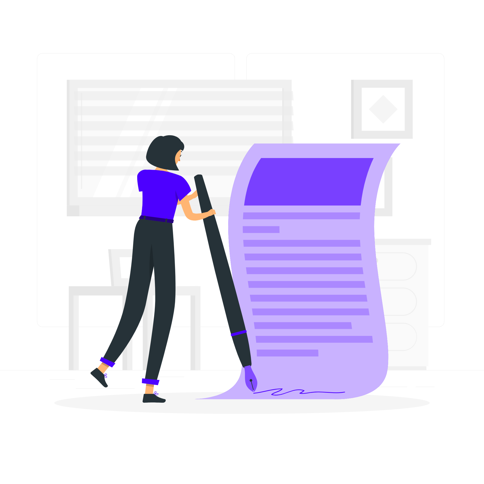 Illustration of a document ready for signature